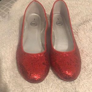 Girls Red Glitter casual